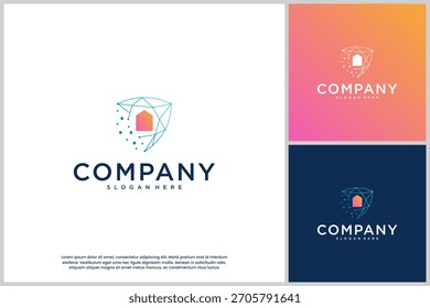Smart-Home-Symbol, Sicherheit, elektrisches Verbindungsnetz, Logo-Design-Vorlage