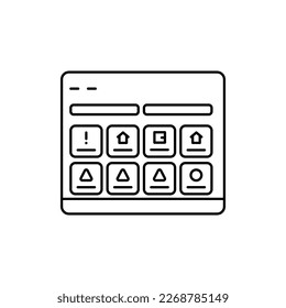 Icono de línea de color del sistema residencial inteligente. Cámara de control inteligente del sistema. Aparato doméstico
