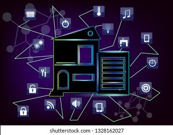 Smart home system. Latest technology - home automation.  Smart systems and technology. 
