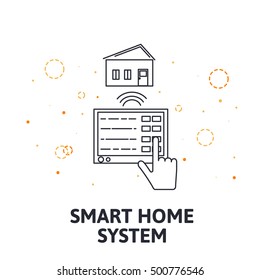 Smart Home System - Line icon.