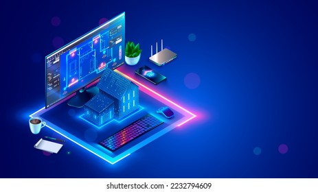 Smart home system programming software. Engineering development of smart house system. Design project in CAD programs of Smart building. Engineering setting up work scenarios IOT. Internet of things.