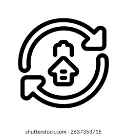 Smart Home System Symbol Featuring Circular Recycling and Growth