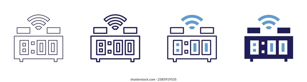 Smart home system upgrade icon in 4 different styles. Thin Line, Line, Bold Line, Duotone. Duotone style. Editable stroke.