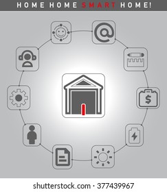 Smart home systems, abstract conceptual illustration. Well organized.