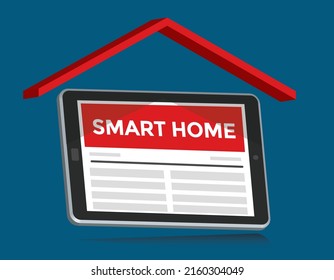 smart home, tablet computer, vector illustration 