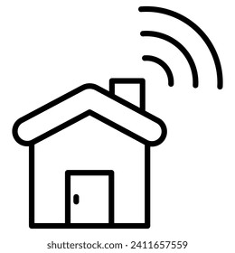 Smart Home Tech icon line vector illustration