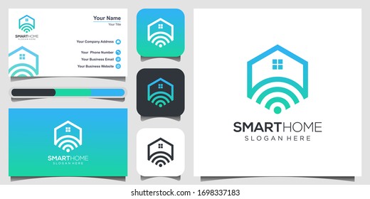 Smart Home Tech Logo Vector. Logo Design, Icon And Business Card