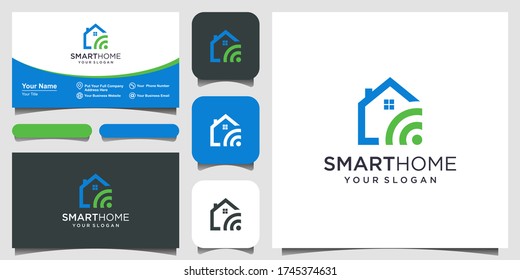 Smart Home Tech Logo Vector. Logo Design, Icon And Business Card