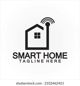 Smart Home Tech  signal wifi wireless Logo Vector design template