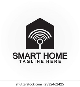Smart Home Tech  signal wifi wireless Logo Vector design template