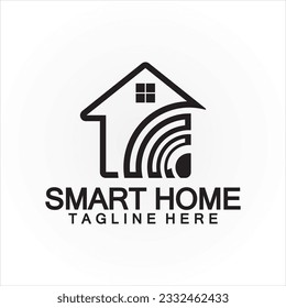 Smart Home Tech  signal wifi wireless Logo Vector design template