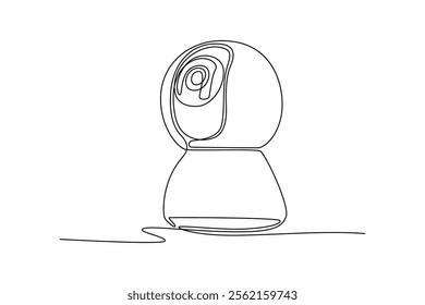 Smart home technology concept. Single line draw design vector graphic illustration.