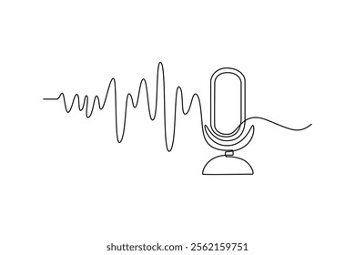 Smart home technology concept. Single line draw design vector graphic illustration.