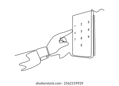 Smart home technology concept. Single line draw design vector graphic illustration.