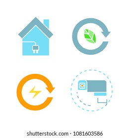 smart home technology and device icons set