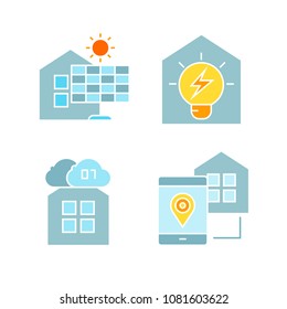 smart home technology and device icons set