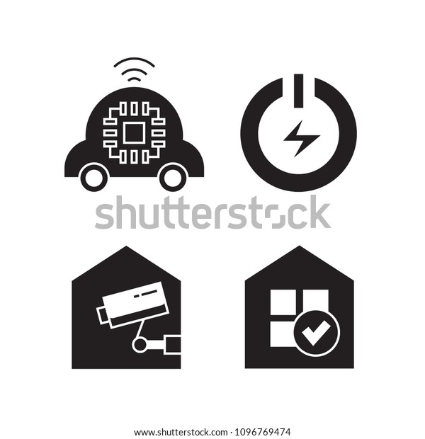 smart home\
technology and device icons\
set