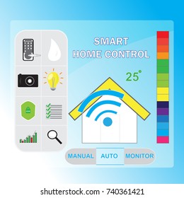 Smart home technology with Flat design style vector illustration of concept - Portal for control smart house system
