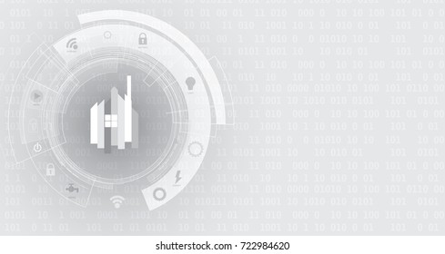 smart home technology futuristic concept for business web background