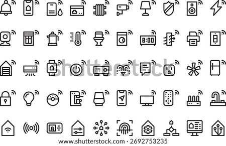 Smart home and technology icons  High-Quality Vector Icons Collection with Editable Stroke. Ideal for Professional and Creative Projects