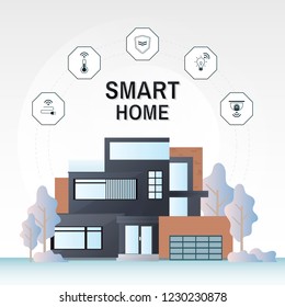 Smart home technology infographic vector