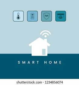 Vector de infografía de tecnología de hogar inteligente