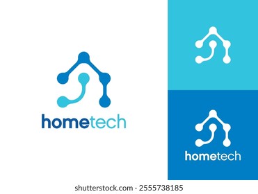 smart home technology logo design vector template