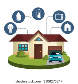 smart home technology set icons