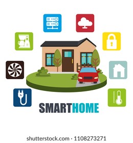 smart home technology set icons