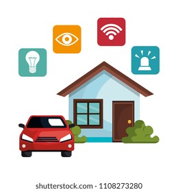 smart home technology set icons