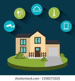 smart home technology set icons