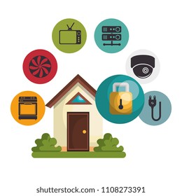 smart home technology set icons