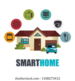smart home technology set icons