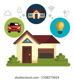 smart home technology set icons