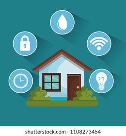 smart home technology set icons