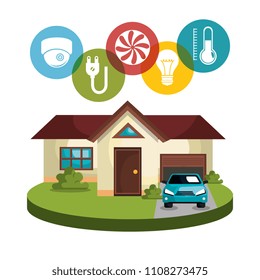 smart home technology set icons