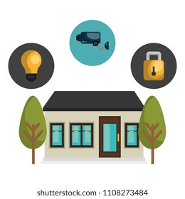 smart home technology set icons