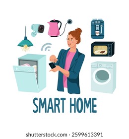 Smart home technology vector concept.