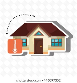 smart home with thermometer isolated icon design, vector illustration  graphic 