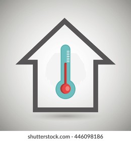 smart home with thermometer isolated icon design, vector illustration  graphic 