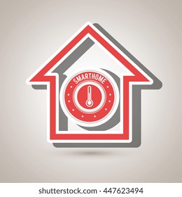 smart home with thermometer isolated icon design, vector illustration  graphic 