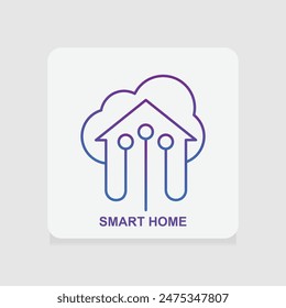 Hogar inteligente. Icono de línea fina. Ilustración vectorial