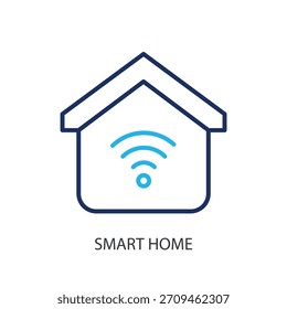 Iconos de línea delgada de casa inteligente. Ilustración vectorial original.