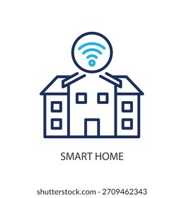 Iconos de línea delgada de casa inteligente. Ilustración vectorial original.