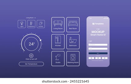 Smart Home UI Components" ist eine vielseitige Kollektion von Elementen der Benutzeroberfläche, die die Funktionalität und Ästhetik von Smart Home-Anwendungen verbessern. Mit einer Reihe intuitiver Bedienelemente.