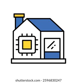 Smart Home vector filled outline icon. EPS 10 file
