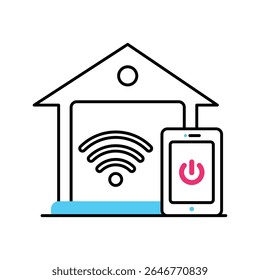 Smart Home Vector Icono de estilo de ilustración de contorno lleno. Archivo EPS 10