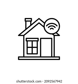 Smart Home vector icon illustration. Simple design for web or mobile app. Editable stroke