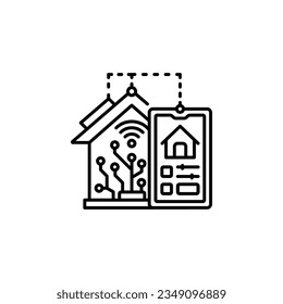 smart home vector icon. real estate icon outline style. perfect use for logo, presentation, website, and more. simple modern icon design line style