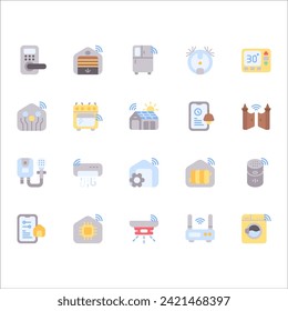 Iconos vectoriales inteligentes con un estilo de color plano